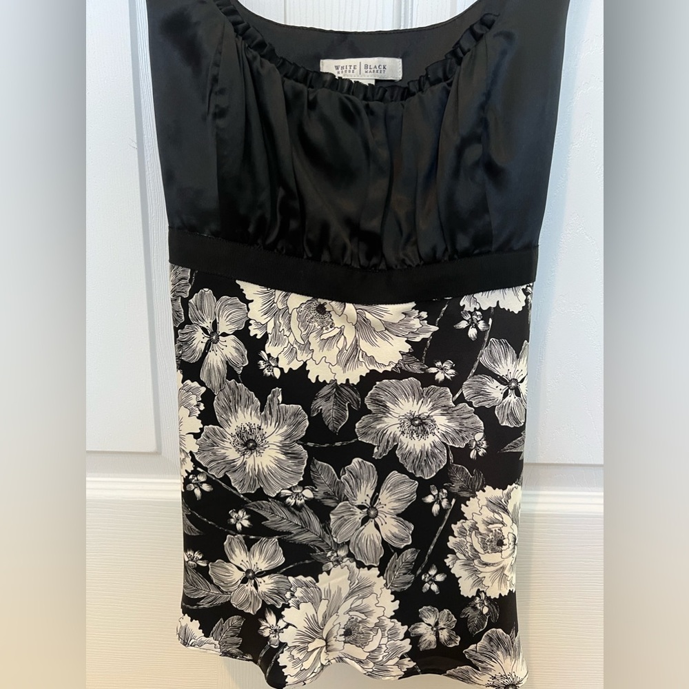 White House Black Market Floral Silk Tank Size Medium with back tie